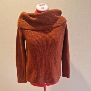 Forever 21 Rust Off-Shoulder Cowl Neck Sweater Size M